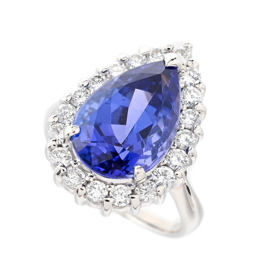 【中古】A品 タンザナイト リング タンザナイト6.05ct ダイヤ0.76ct 11号 8.9g レディース