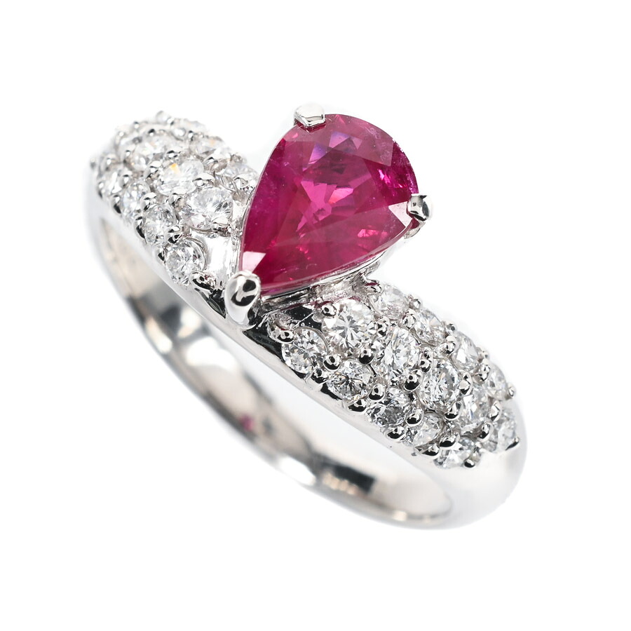 【中古】A品 ルビー リング ルビー1.15ct ダイヤ0.52ct 12号 5.7g レディース