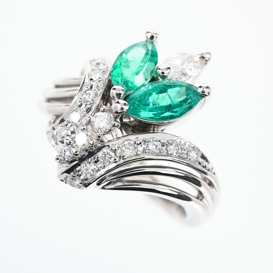 【中古】A品 エメラルド リング エメラルド0.76ct ダイヤ0.21ct 10.5号 9.3g レディース｜ロデオドライブ店