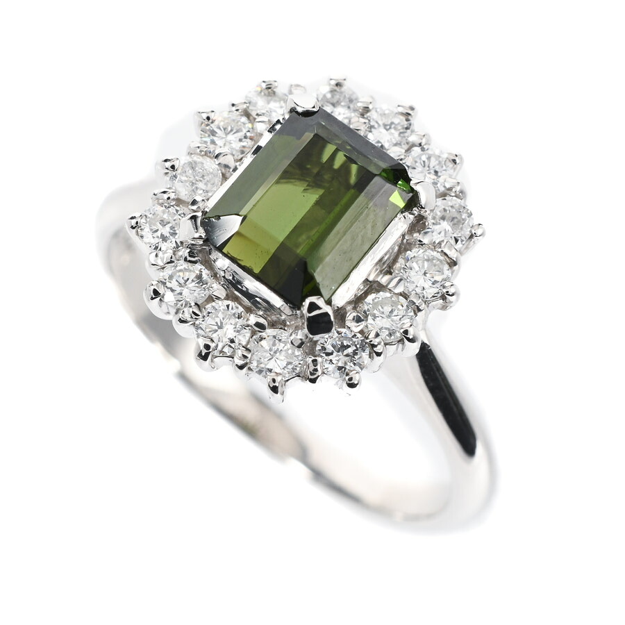 【中古】A品 トルマリン リング トルマリン0.98ct ダイヤ0.4ct 12号 5.2g レディース 58,200円
