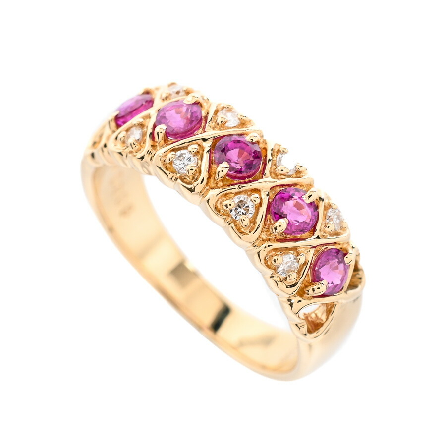 【中古】A品 ルビー リング ルビー0.5ct ダイヤ0.08ct 12.5号 5.1g レディース