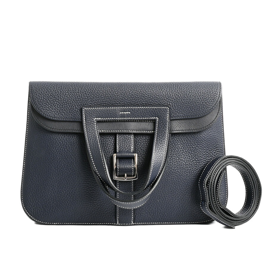 【中古】AB品 エルメス アルザン31 トートバッグ ブルーニュイ レディース X 2016年