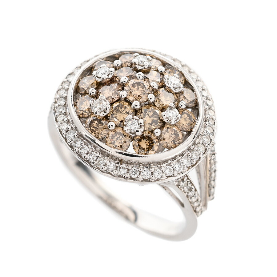 【中古】A品 ブラウンダイヤ リング ブラウンダイヤ/ダイヤ計2.0ct 15.5号 7.1g レディース