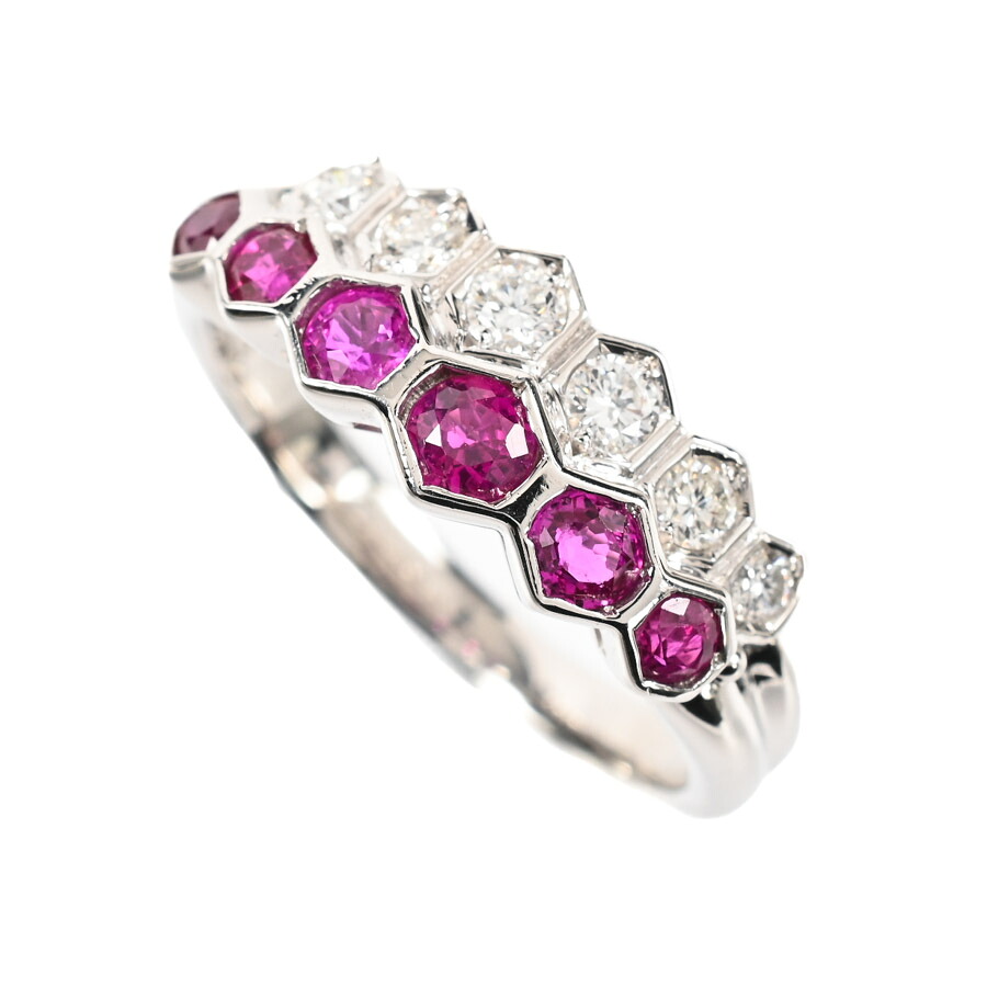 【中古】A品 ルビー リング ルビー0.61ct ダイヤ0.18ct 11号 5.0g レディース
