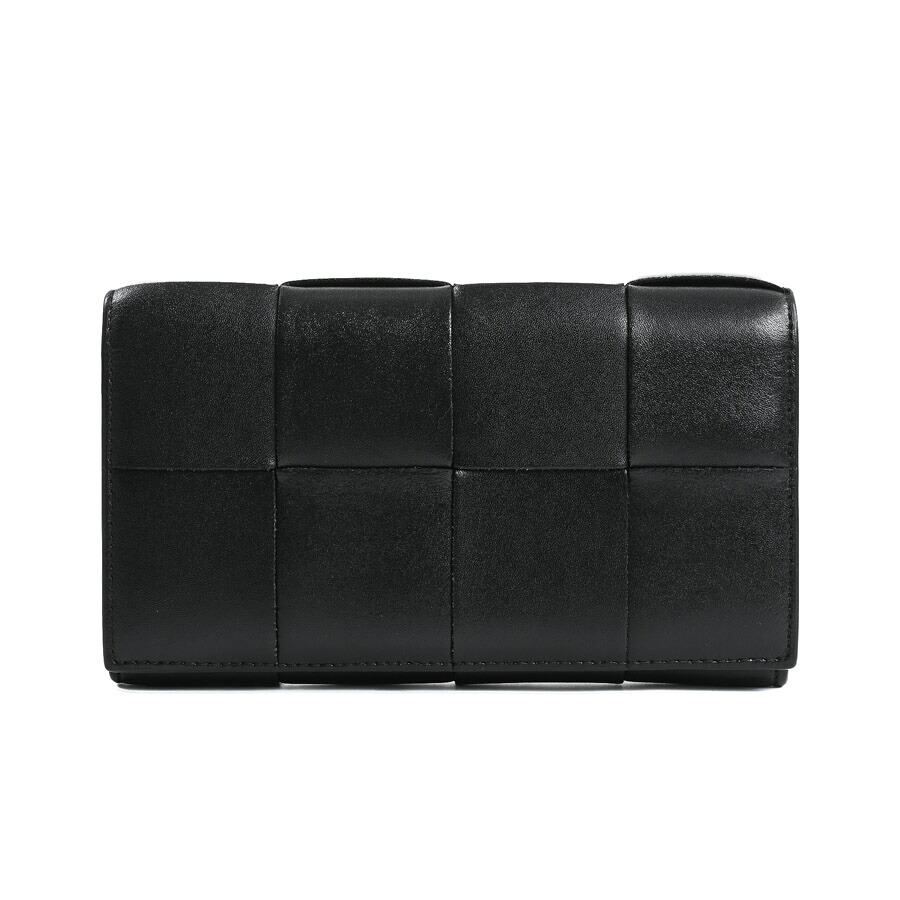 【中古】AB品 ボッテガヴェネタ カセットロングウォレット 紙入れ 黒いこと ユニ一発やる