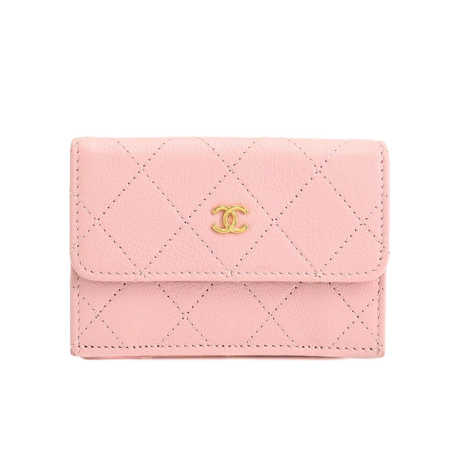 【中古】A品 シャネル スモールフラップウォレット ミニウォレット AP4951 点火装置サクラ色 レディース