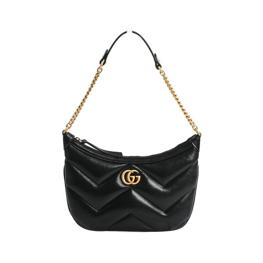 【中古】A品 グッチ GGマーモントスモールワンショルダー ショルダーバッグ 777263 黒いこと