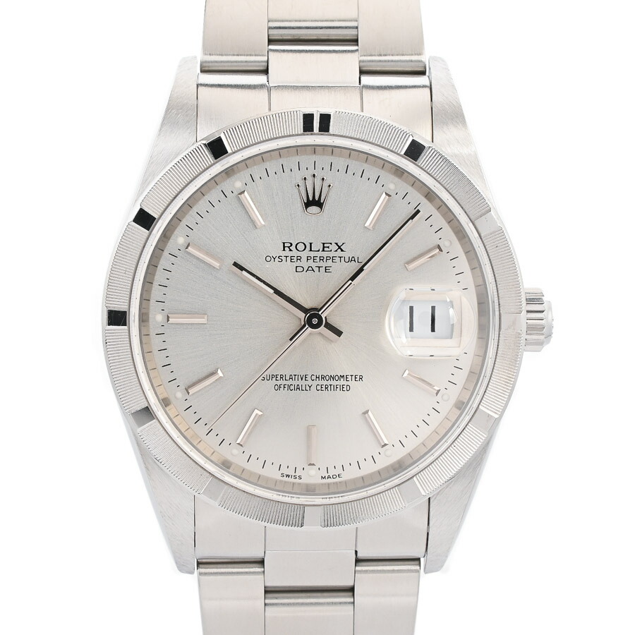 【中古】A品 ロレックス オイスターパーペチュアルデイト 腕時計 15210 K番 シルバー メンズ|ロデオドライブ店