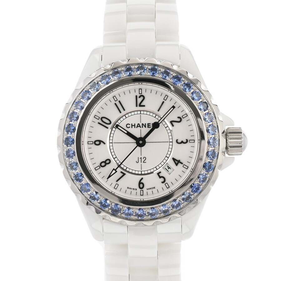 【中古】A品 シャネル J12 33粍 ウォッチ H1179 白いこと レディース