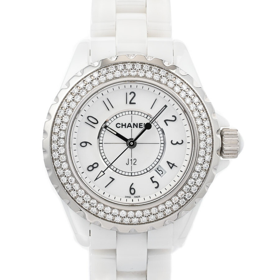 【中古】A品 シャネル J12 33粍 ウォッチ H0967 白いこと レディース