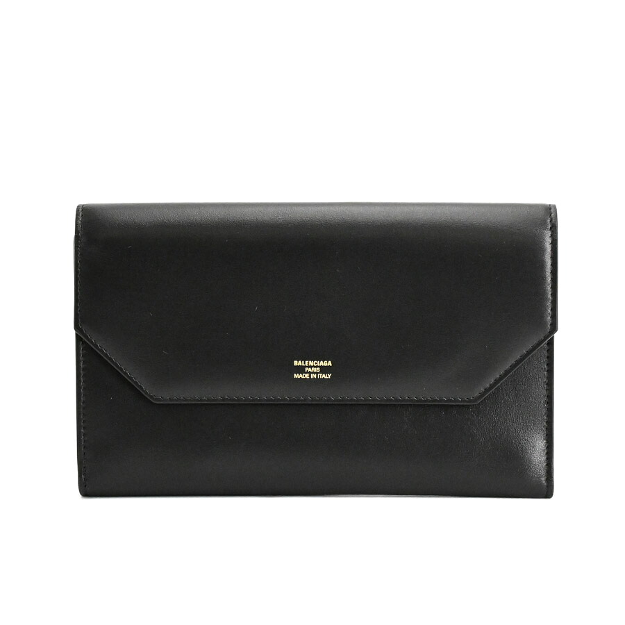 【中古】A品 バレンシアガ エンベロープスリムロングウォレット 長紙入れ 743220 黒いこと ユニ一発やる