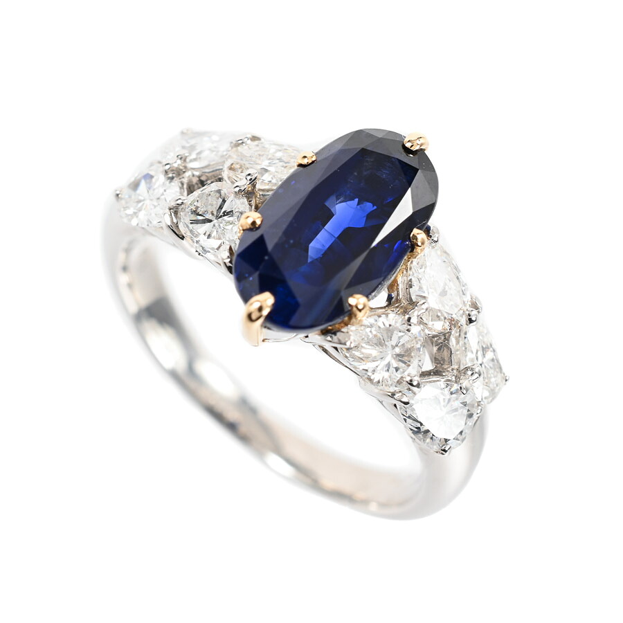 【中古】A品 サファイア リング サファイア2.61ct ダイヤ1.27ct 14号 6.8g レディース｜ロデオドライブ店