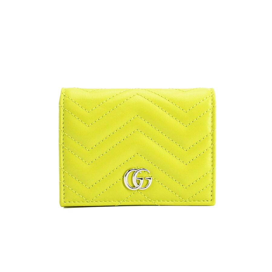 【未当てはめる品】 グッチ ダブルGミニウォレット ミニウォレット 466492 ライトグリーン レディース