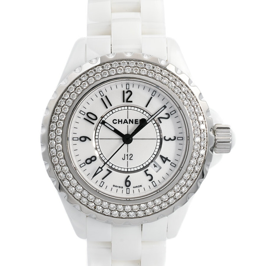 【中古】A品 シャネル J12 33粍 ウォッチ H0967 白いこと レディース