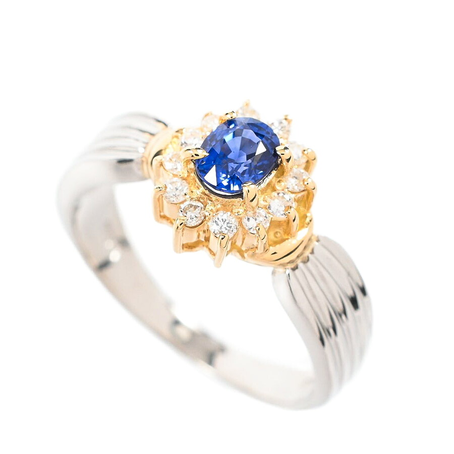 【中古】A品 サファイア リング サファイア0.5ct ダイヤ0.15ct 12.5号 5.5g レディース|ロデオドライブ店