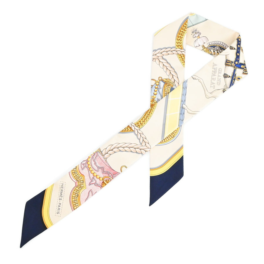 【中古】A品 エルメス ツイロバート・エドワード・リー えり巻き 象牙色 レディース