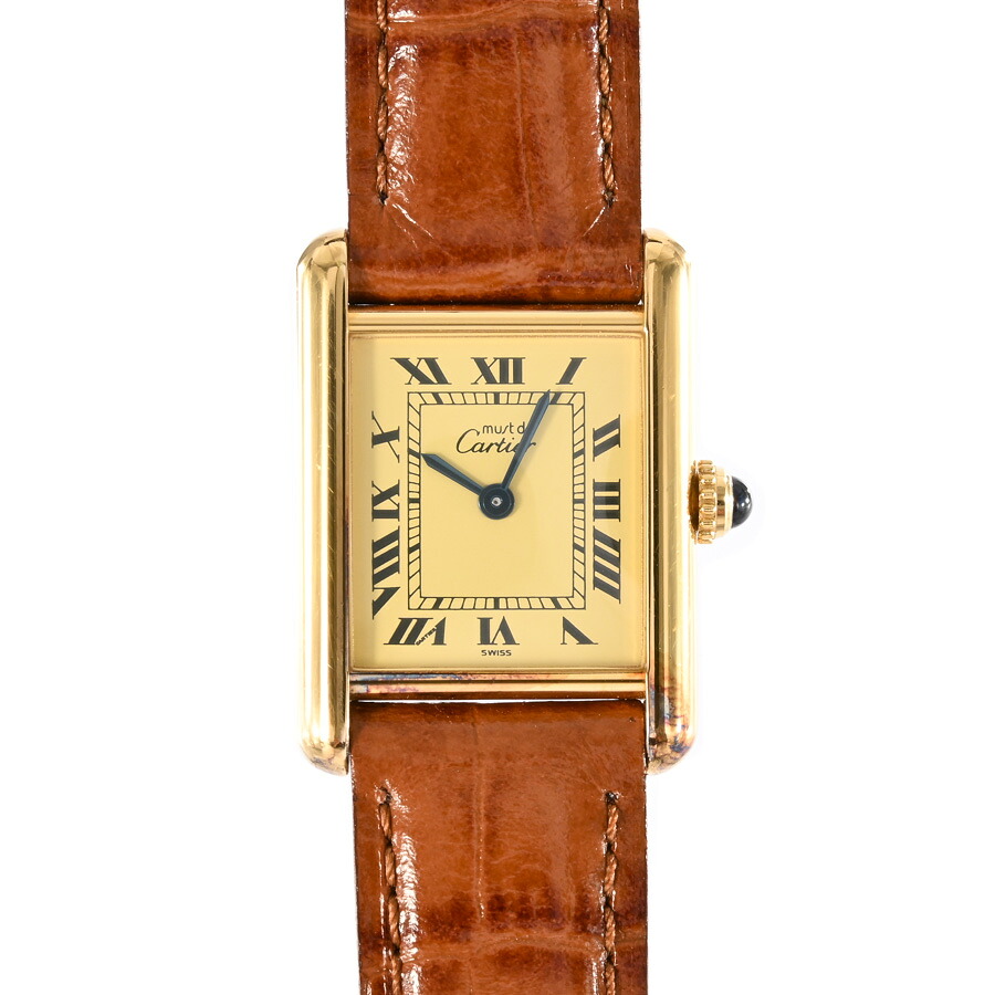 【中古】A品 カルティエ 帆檣貯蔵タンクSM ウオッチ W1003154 象牙色 レディース