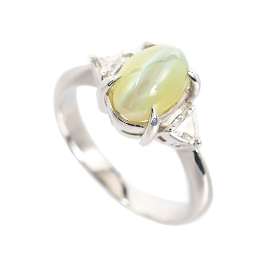 【中古】A品 クリソベリルキャッツ リング クリソベリルキャッツ2.79ct/ダイヤ0.17ct 11号 5.6g レディース｜ロデオドライブ店