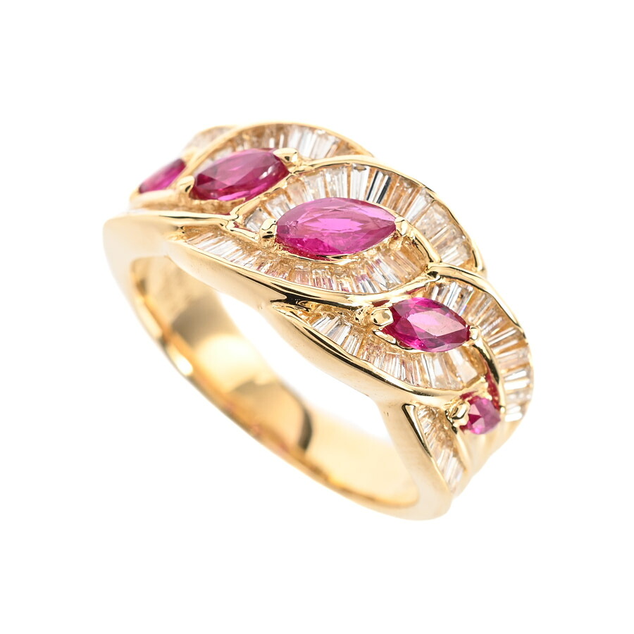 【中古】A品 ルビー リング ルビー0.61ct/ダイヤ0.63ct 9.5号 6.5g レディース｜ロデオドライブ店
