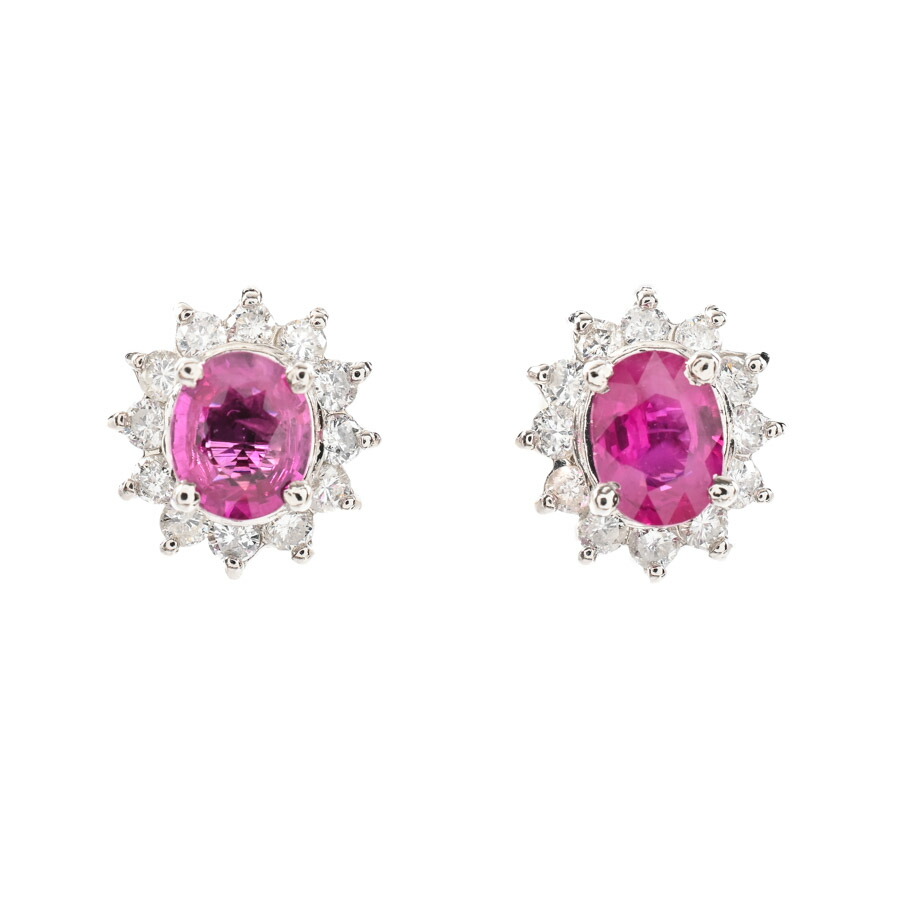 【中古】A品 ルビー ピアス ルビー0.18ct ルビー0.18ct チャーム:約W7xH8mm 2.7g レディース|ロデオドライブ店