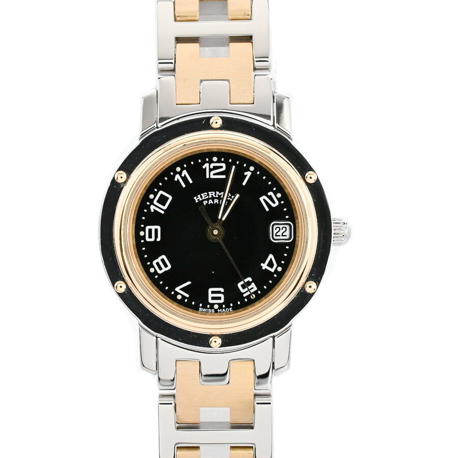 【中古】A品 エルメス クリッパー 腕時計 CL4.220 ブラック レディース|ロデオドライブ店