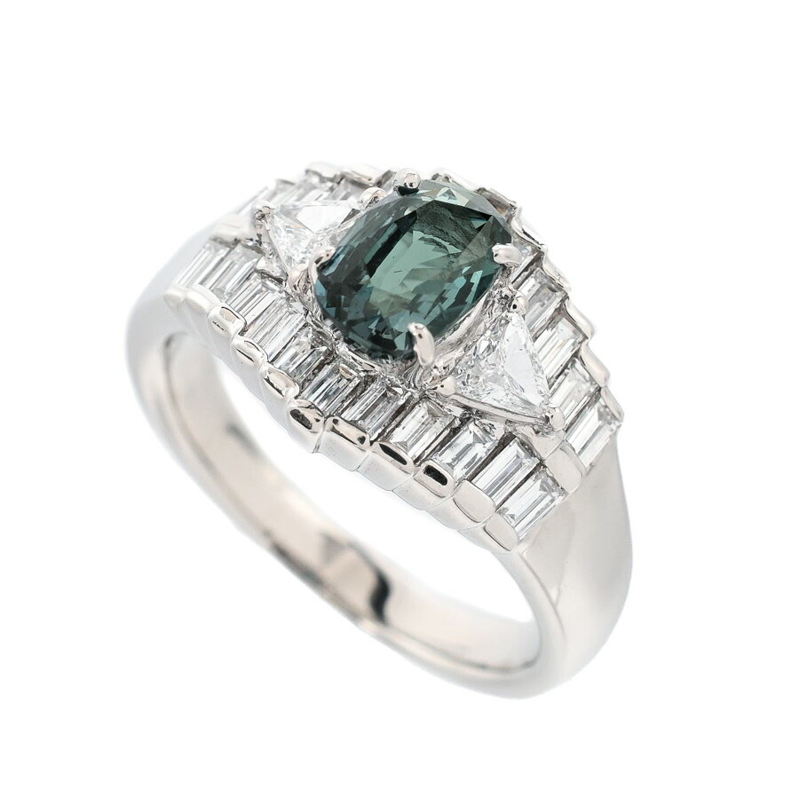 【中古】A品 アレキサンドライト リング アレキサンドライト1.491ct ダイヤ1.04ct 17号 14.4g レディース|ロデオドライブ店