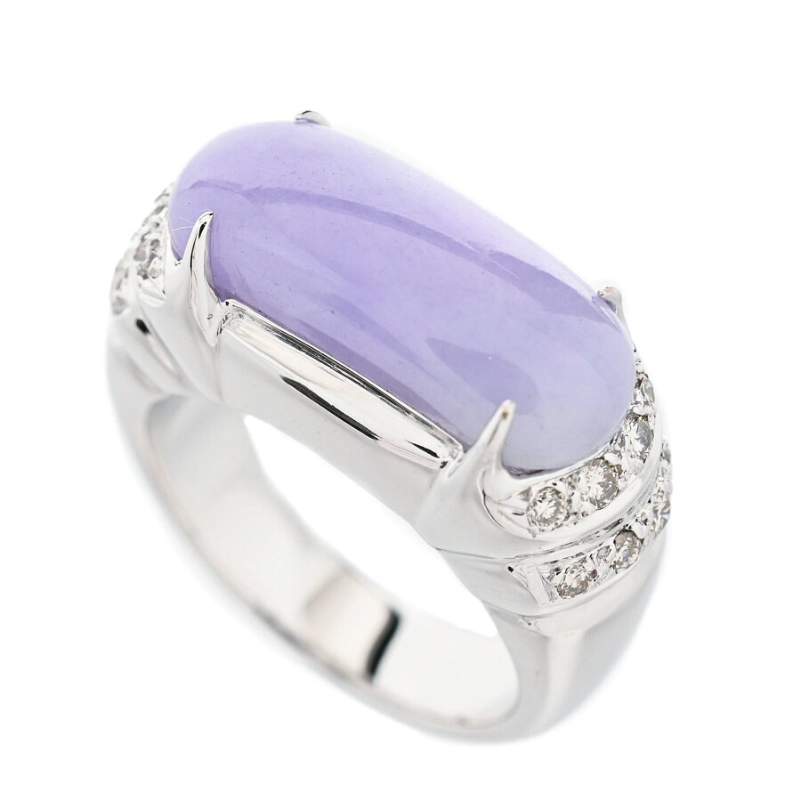 【中古】A品 ラベンダー翡翠 リング ラベンダー翡翠5.19ct ダイヤ0.25ct 11号 10.8g レディース｜ロデオドライブ店