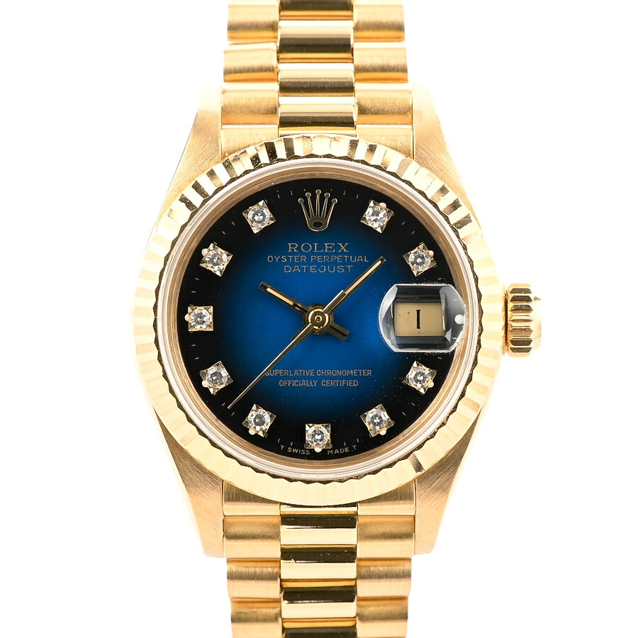 【中古】A品 ロレックス デイトジャスト 腕時計 69178G 9番 ブルーグラデーション レディース｜ロデオドライブ店