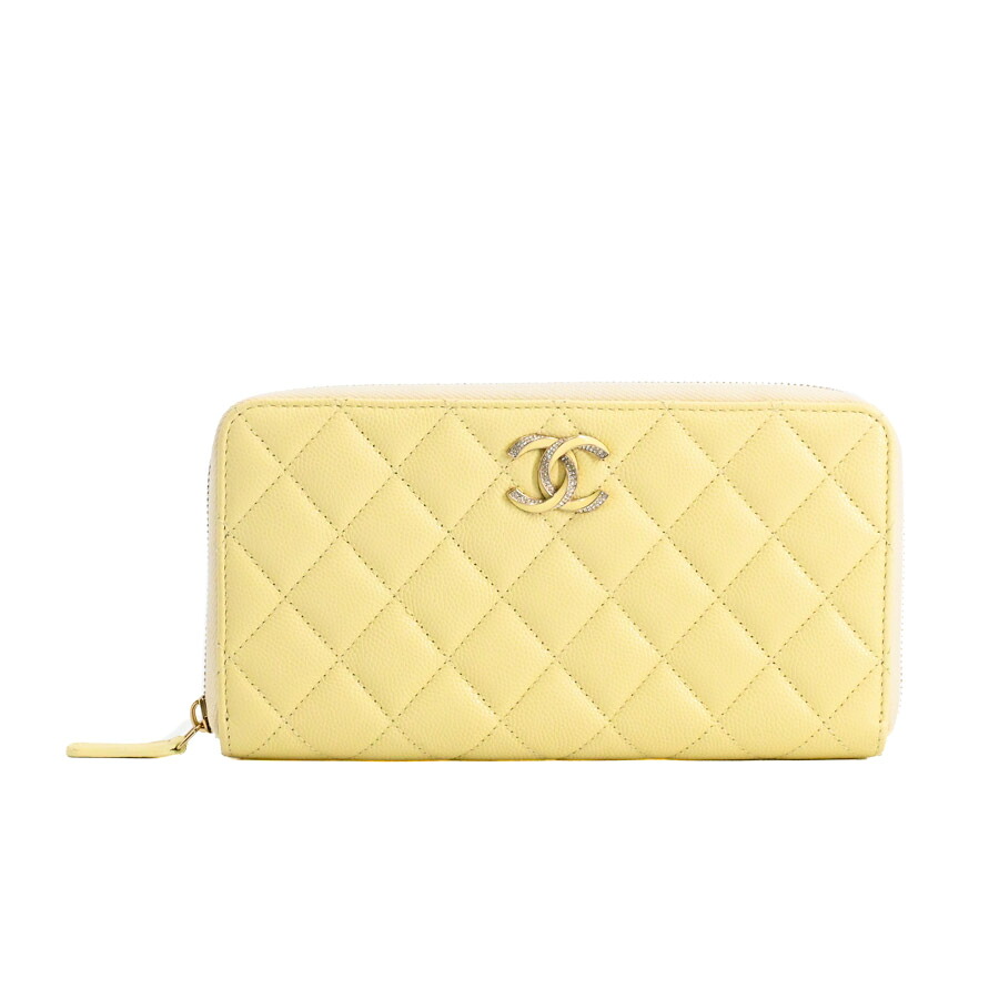 【中古】A品 シャネル ロングジップウォレット 長財布 AP3337 イエロー レディース|ロデオドライブ店