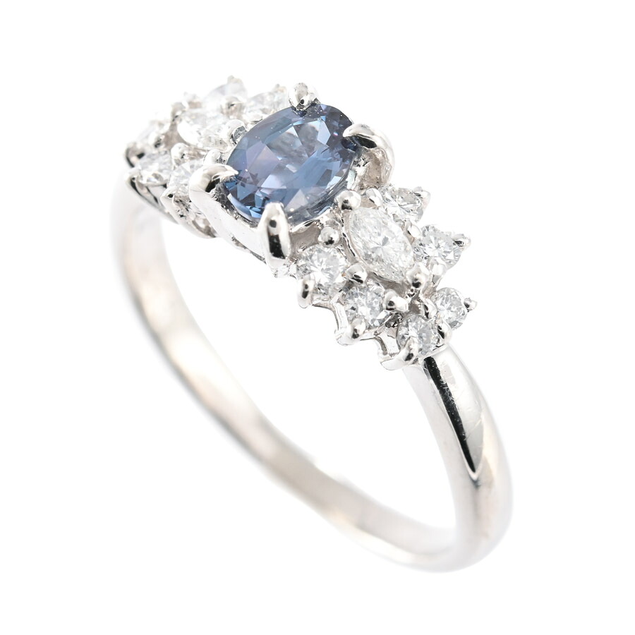【中古】A品 ブラジル産 アレキサンドライト0.32ct ダイヤ0.25ct 8号 3.5g レディース|ロデオドライブ店