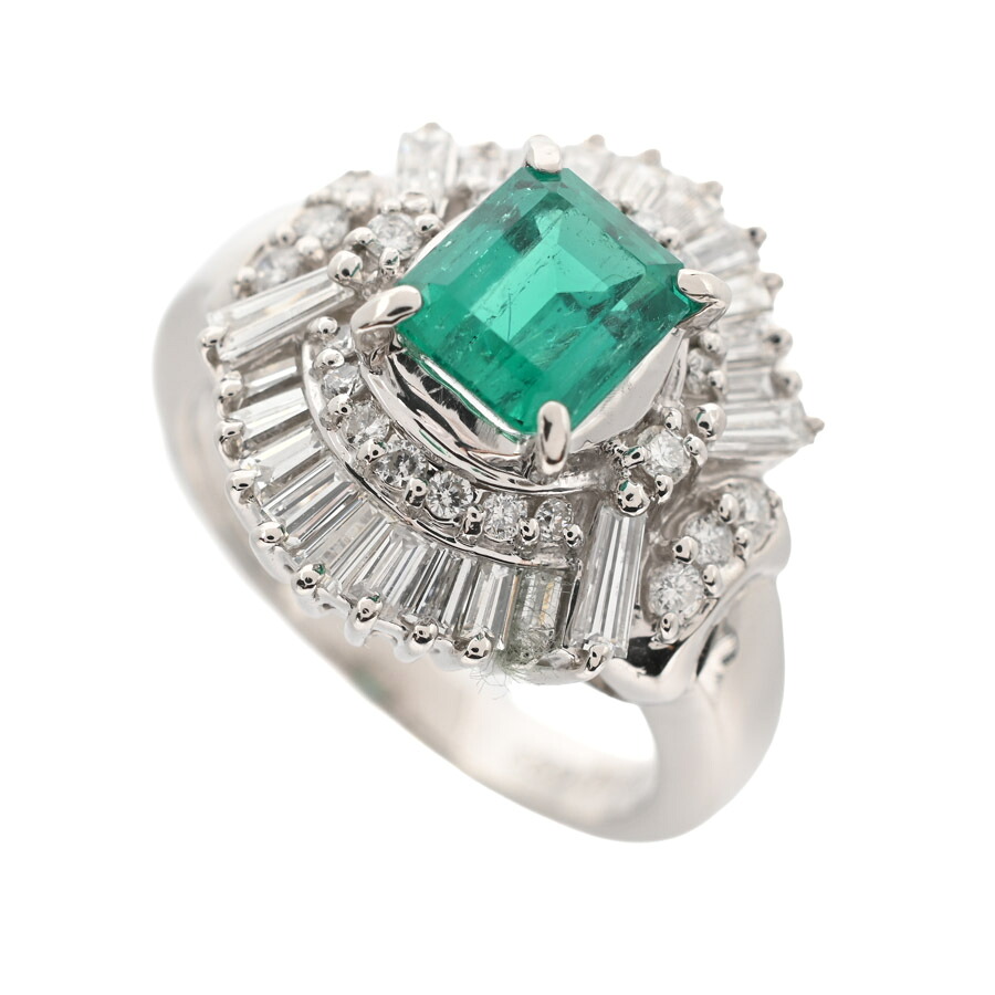 【中古】A品 エメラルド リング エメラルド1.04ct ダイヤ0.99ct 11号 11.7g レディース｜ロデオドライブ店