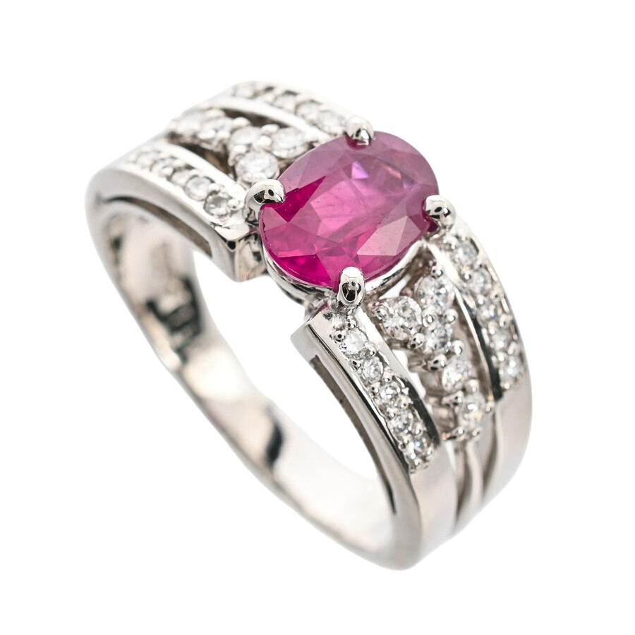 【中古】A品 ルビー リング ルビー1.53ct ダイヤ0.35ct 15号 9.2g レディース｜ロデオドライブ店