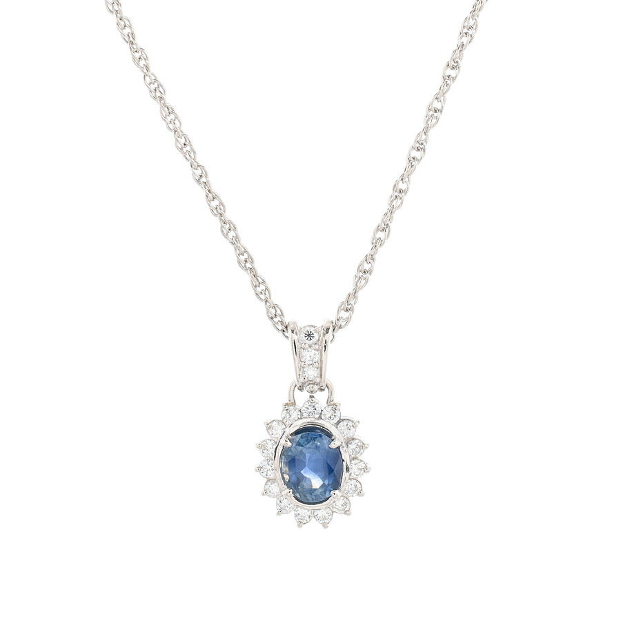 【中古】A品 サファイア ネックレス サファイア1.68ct ダイヤ0.45ct 10.1g レディース|ロデオドライブ店