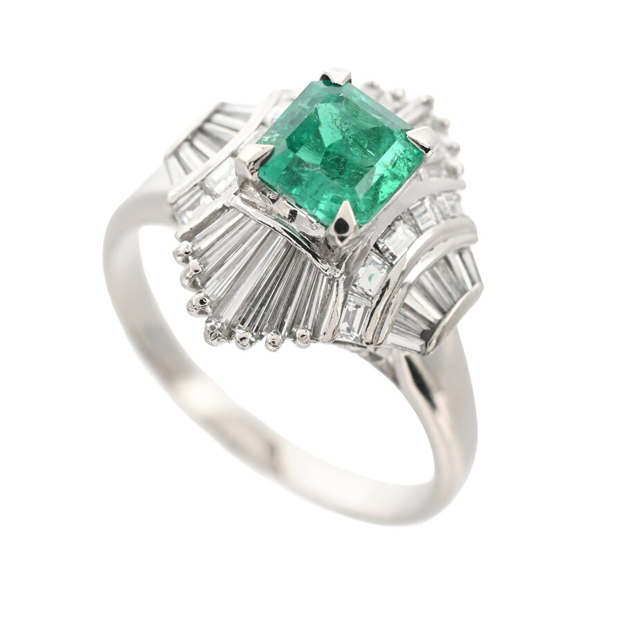 【中古】A品 エメラルド リング エメラルド0.8ct ダイヤ0.72ct 13.5号 5.8g レディース｜ロデオドライブ店 62,700円