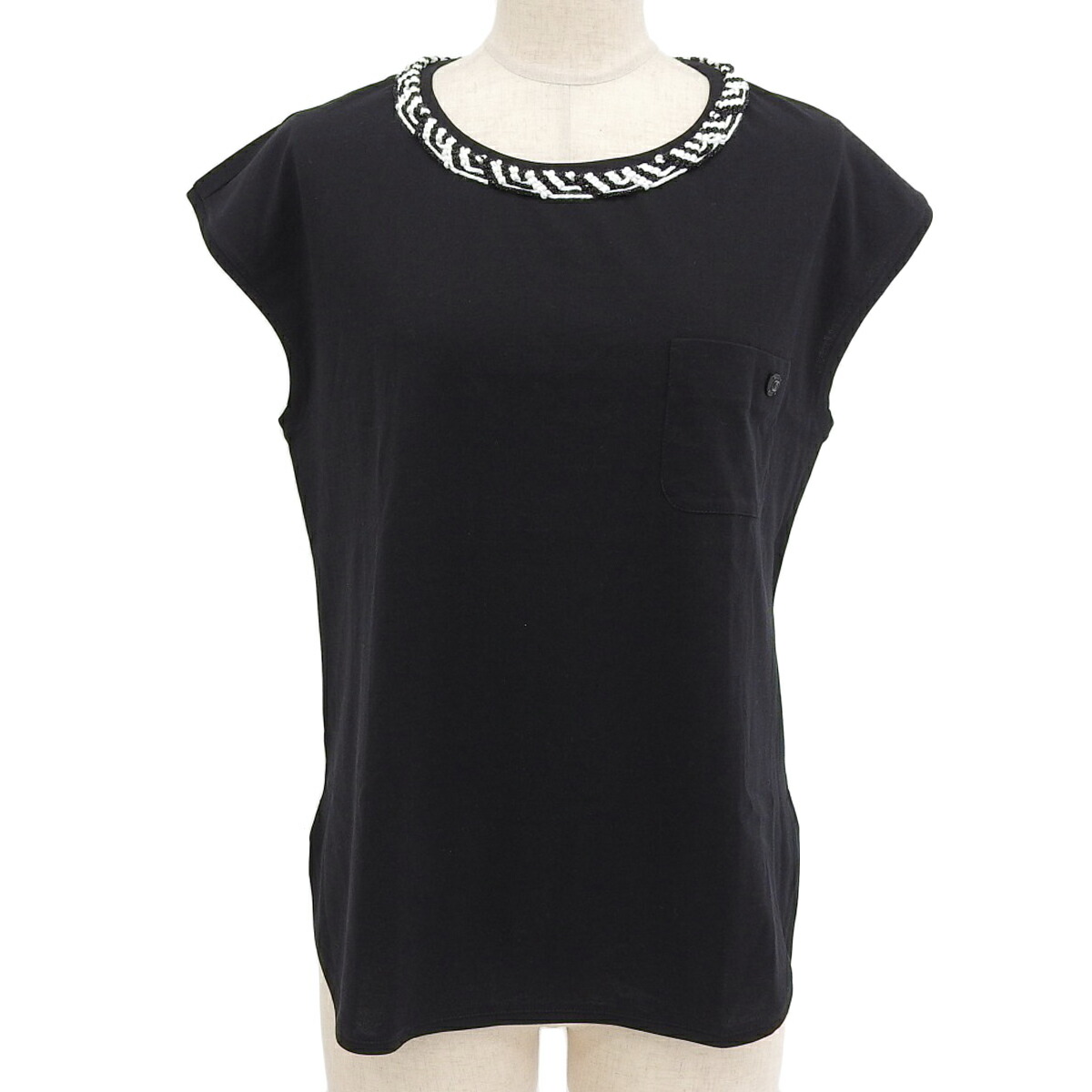 CHANEL ミニ Tシャツ トップス 36 ブラック 楽天市場】CHANEL シャネル 半袖トップス Tシャツ ナイロン