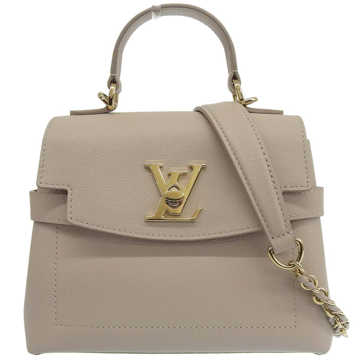 (4747) ルイヴィトン LOUIS VUITTON ロックミー エヴァー ミニ 2WAY ななめ掛け グレインカーフレザー グレージュ ゴールド金具 レディース M21052 【中古】