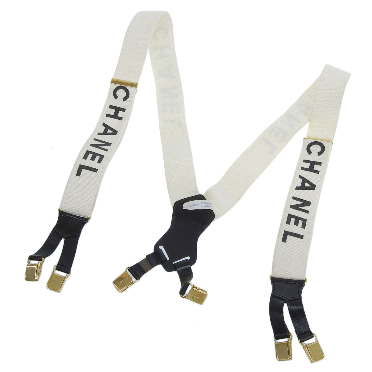 CHANEL サスペンダー　ホワイト 楽天市場】CHANEL シャネル サスペンダー ブラック 黒 ゴールド