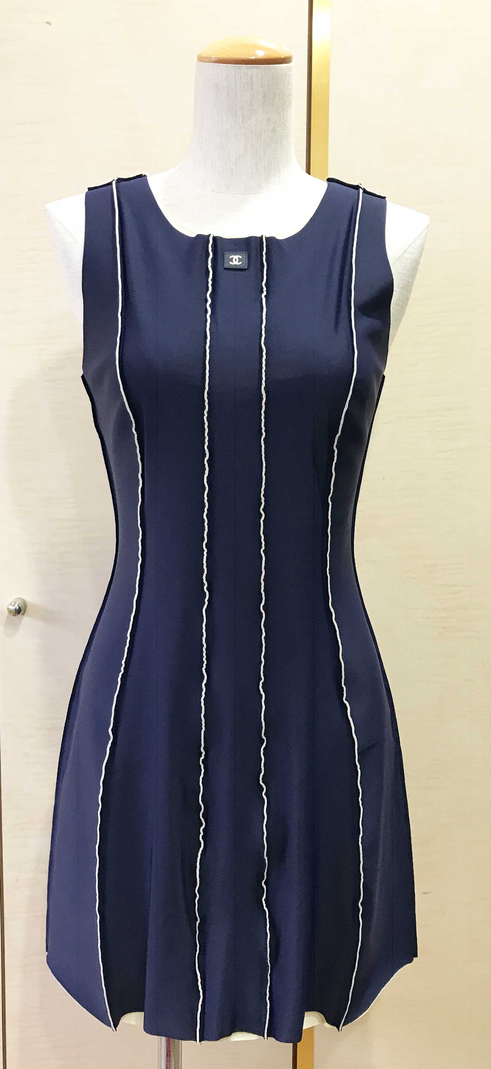 7003 シャネル シャネル Chanel ワンピース ネイビー 36 レディース 服 レディース 中古 Lojascarrossel Com Br