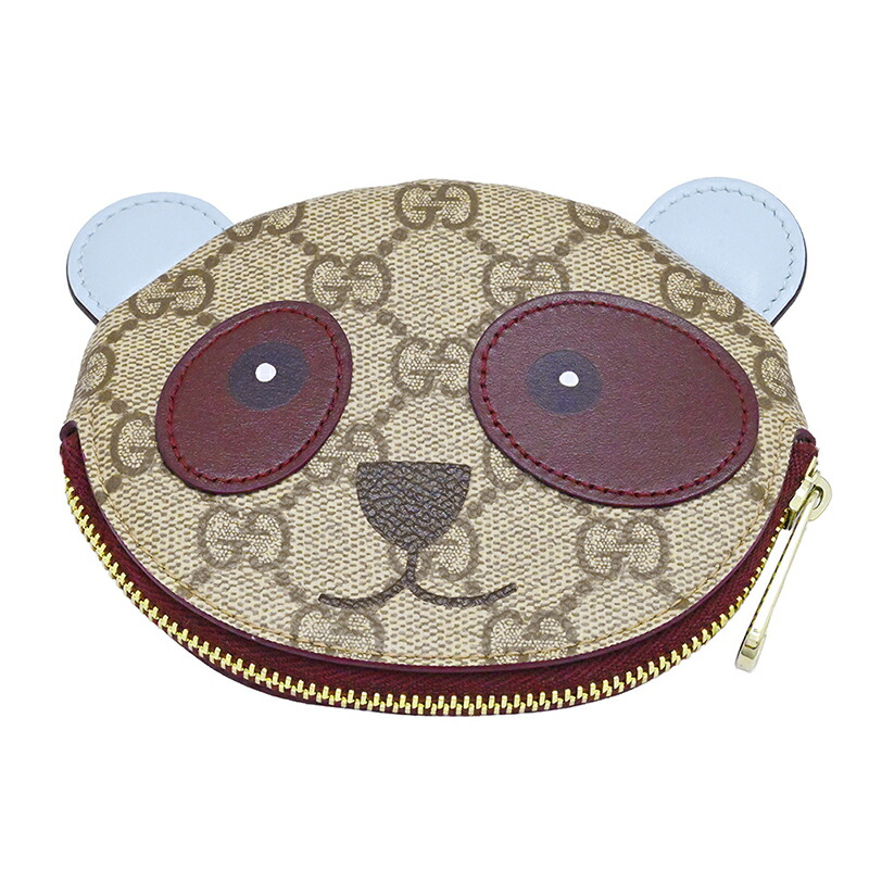 (2034) グッチ GUCCI GGスプリーム ジャイアントパンダシェイプ コインケース 紙入れ 御釣り入れ 毛の荒物 レディース メンズ  【中古】