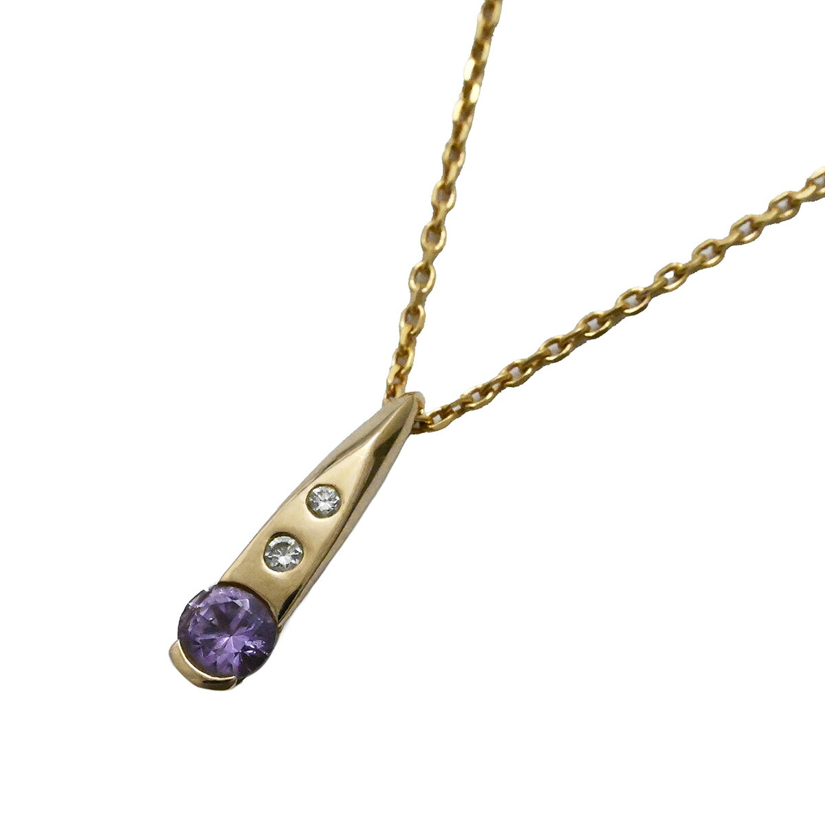 (3657) スタージュエリー STAR JEWELRY K18PG ピンクゴールド アメジスト ダイヤ ネックレス レディース 【中古】｜ロド・ヤマカ　店