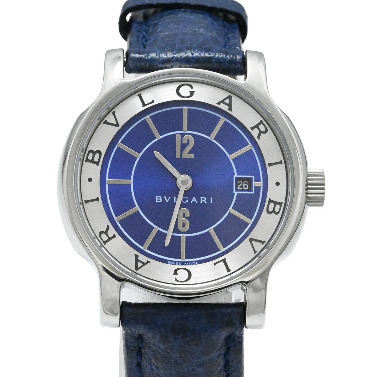 (3664) ブル小峡谷 BVLGARI ソロペース ANA制限事項 ST29S レディース 石英 SS 革胴締め ST29S 【中古】