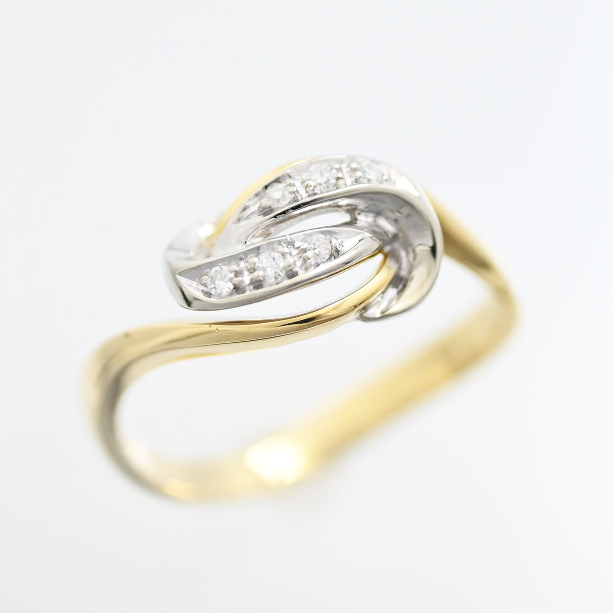 (3526) ダミアーニ DAMIANI 750YG 750ＷG イエローゴールド ホワイトゴールド ダイヤ リング 11号 レディース 【中古】