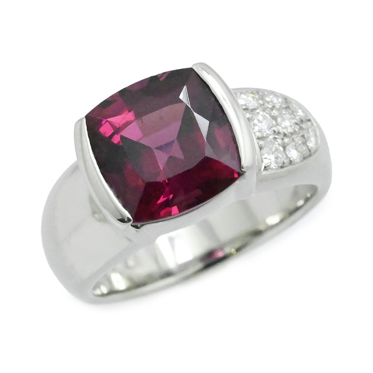 (3826) タサキ TASAKI Pt950 プラチナ ガーネット4.79ct ダイヤモンド0.15ct リング #11.5 レディース 【中古】
