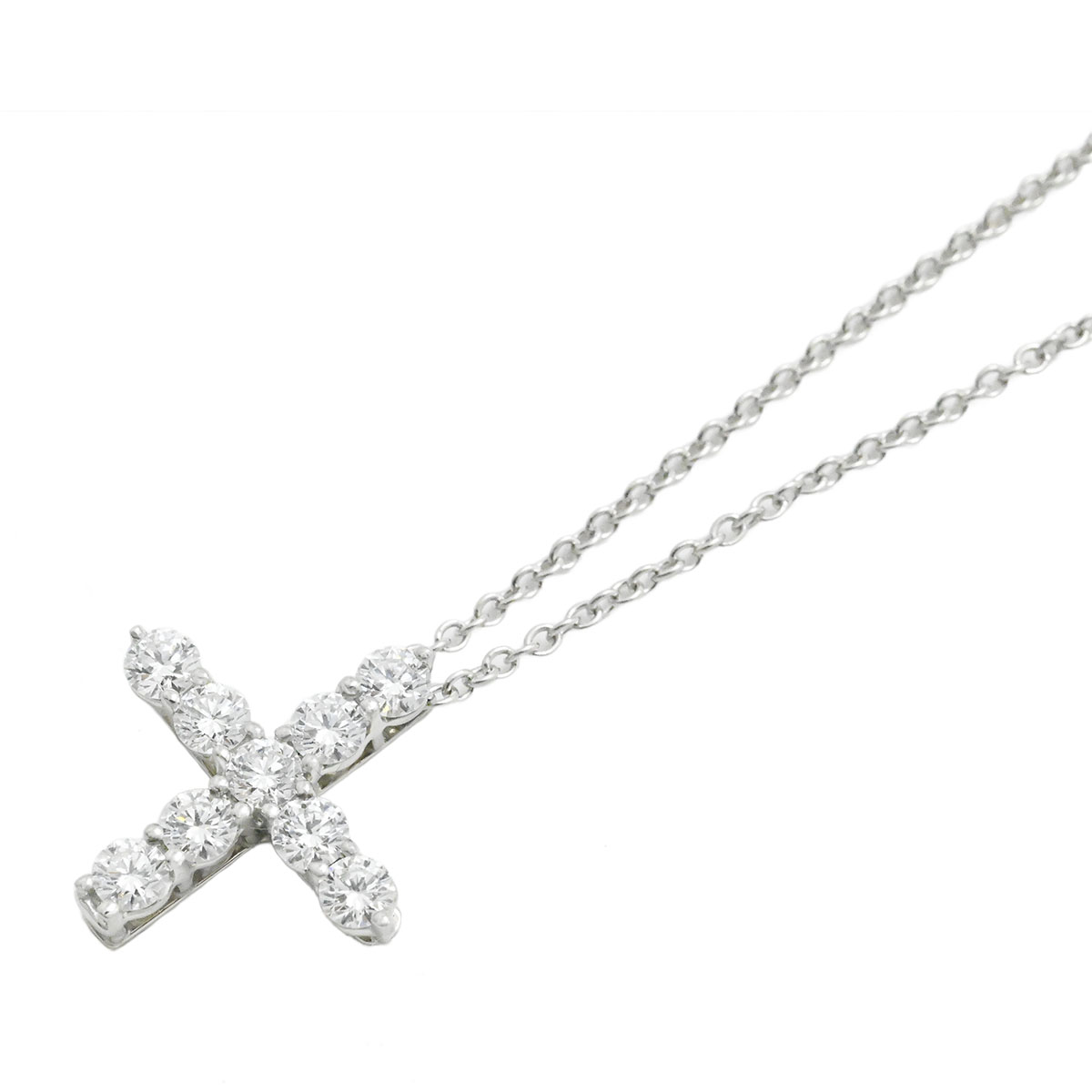 (3893) ティファニー TIFFANY & Co. Pt950 プラチナ ダイヤ クロスネックス ダイヤモンド レディース 【中古】