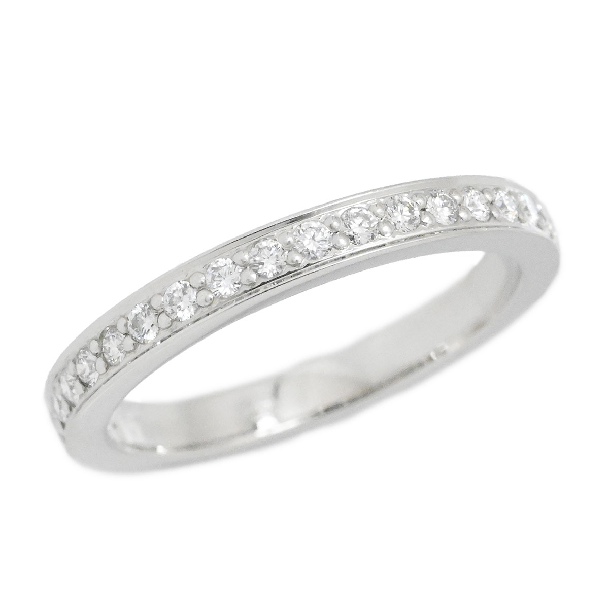 (3899) ティファニー TIFFANY & Co. Pt950 プラチナ ダイヤ チャネルセッティング ハーフエタニティリング 7号 レディース 【中古】