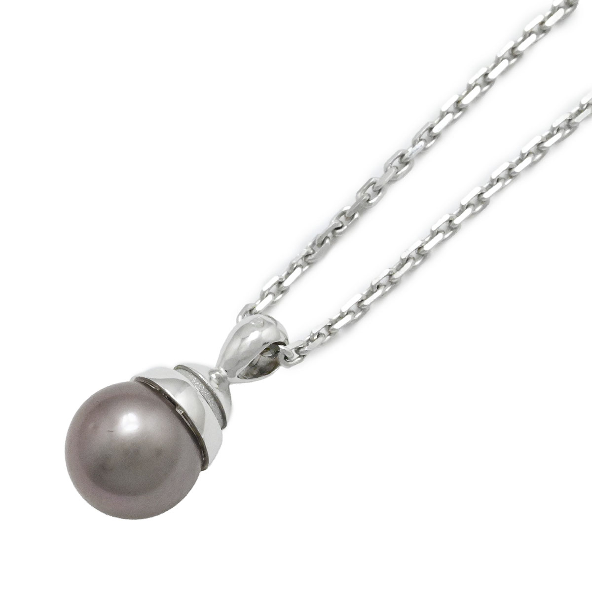 (3916) モーブッサン MAUBOUSSIN 750WG K18WG ホワイトゴールド ブラックパール ネックレスレディース 【中古】｜ロド・ヤマカ　店