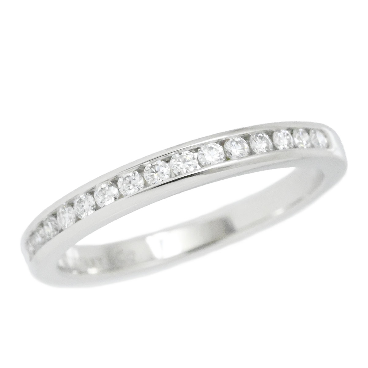 (3923) ティファニー TIFFANY & Co. Pt950 プラチナ チャネルセッティング ハーフダイヤ エタニティリング サイズ9号 レディース 【中古】|ロド・ヤマカ 店