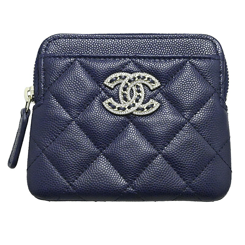 (3991) シャネル CHANEL キャビアスキン グレインドカーフ ココマーク コインケース カードケース ネイビー 32番台 AP2741 財布　 【中古】｜ロド・ヤマカ　店