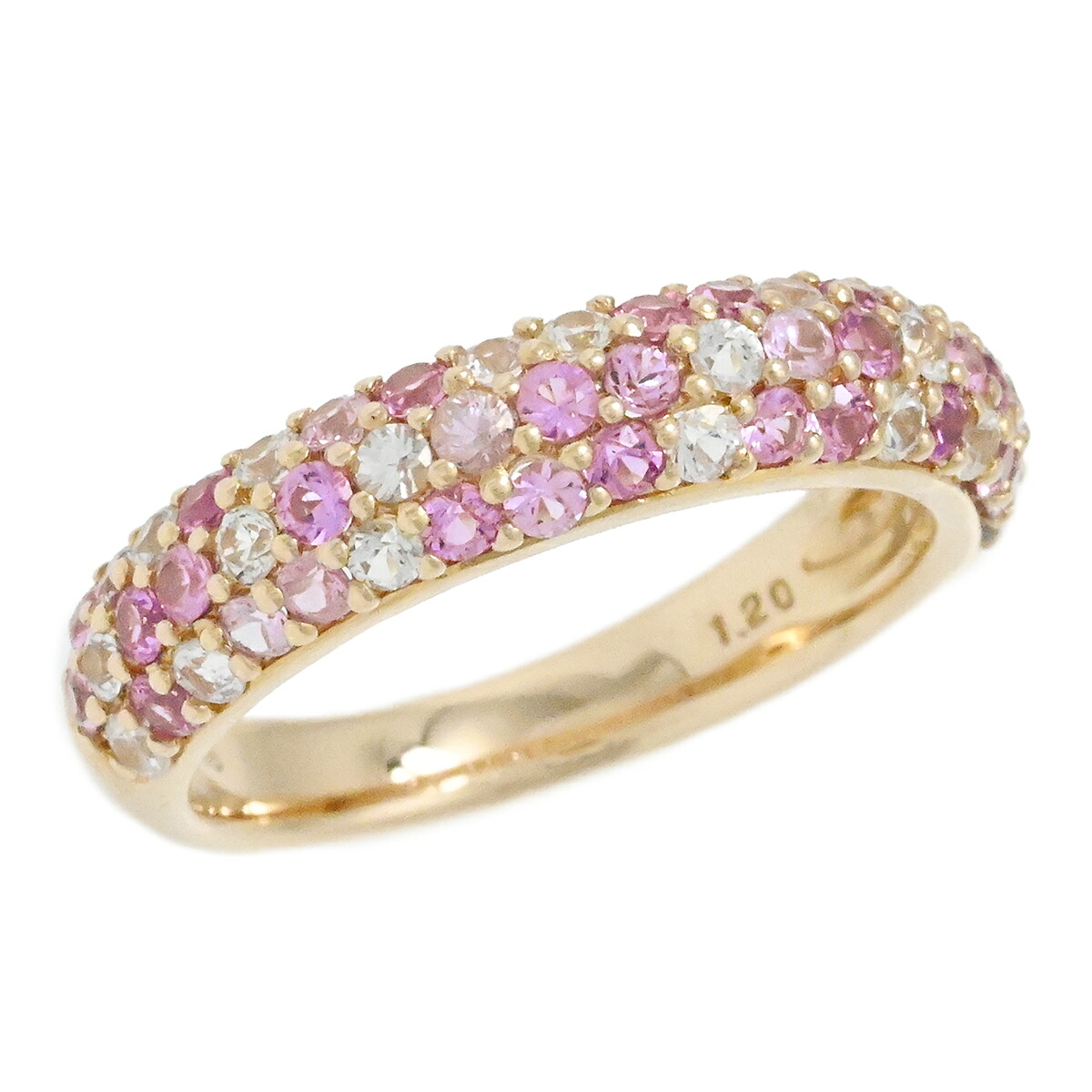 (2058) ノンブランド K18PG ピンクゴールド ピンクサファイア&times;マルチカラーサファイア 1.20ct リング サイズ12号 レディース ジュエリー 【中古】｜ロド・ヤマカ　店