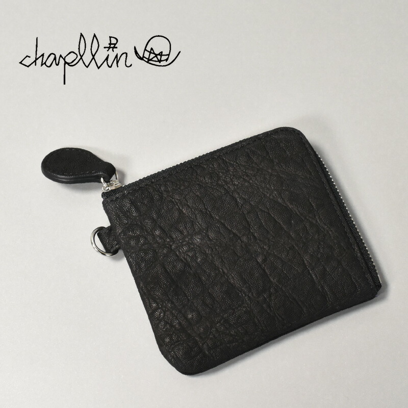 chapllin チャップリン ミニウォレット エレファントレザー・Ｌ型ウォレット BLACK CPMW-L-EL